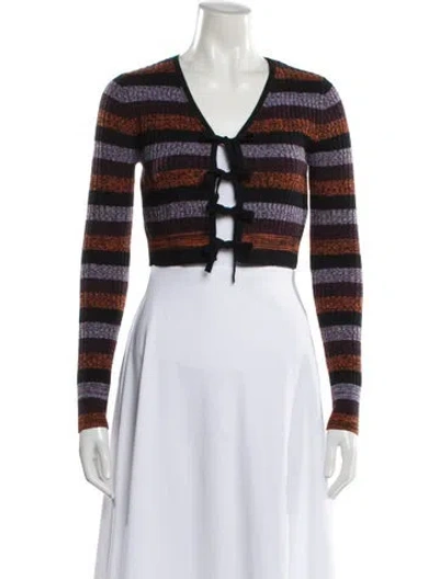 Pre-owned Ganni Merino Wool Striped Sweater In Multi