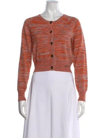 Pre-owned Ganni Merino Wool Striped Sweater In Orange