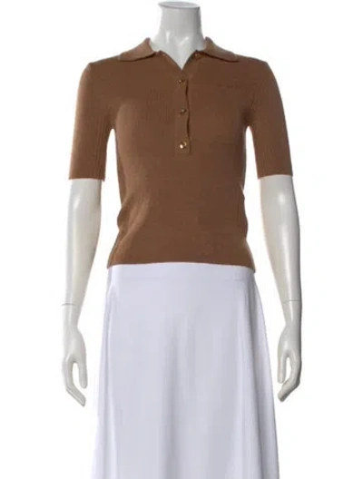 Pre-owned Ganni Merino Wool Sweater In Brown