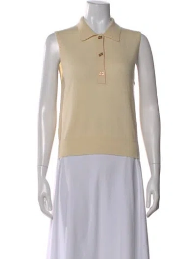 Pre-owned Ganni Merino Wool Sweater In Neutral