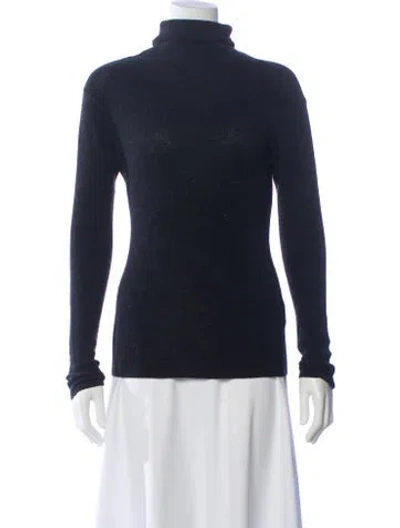 Pre-owned Ganni Merino Wool Turtleneck Sweater In Blue