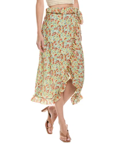 GANNI MESH RUFFLE MIDI SKIRT