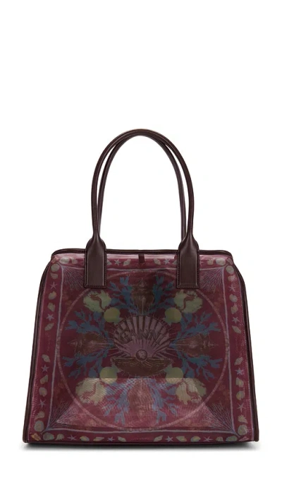 Ganni Mesh Shopper Resort In Chicory Coffee