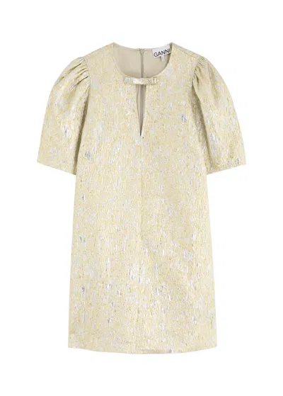 GANNI GANNI METALLIC CLOQUÉ MINI DRESS