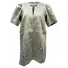 Ganni Metallic Cloqué Mini Dress In Multicolor Polyester In Multi