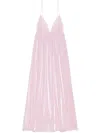 Ganni Metallic-effect Maxi Dress In Pink