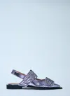 Ganni Women's Metallic Feminine Buckle Ballerinas Sneaker In Purple