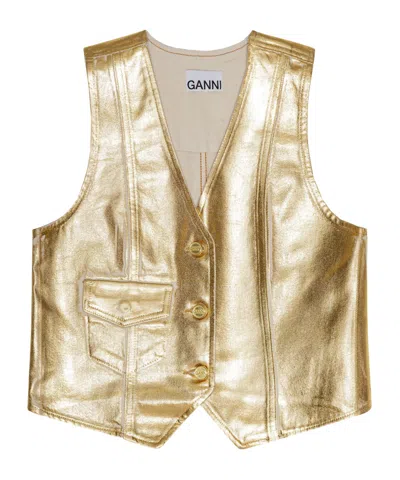 GANNI GANNI FOIL DENIM VEST