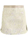Ganni Metallic Cloque Elasticated Mini Skirt Skirts In Gold