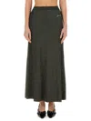 Ganni Long Lurex Knit Skirt Women