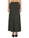 Ganni Metallic Ribbed-knit Maxi Skirt In Grey