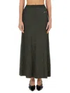 Ganni Long Lurex Knit Skirt Women In Multicolour