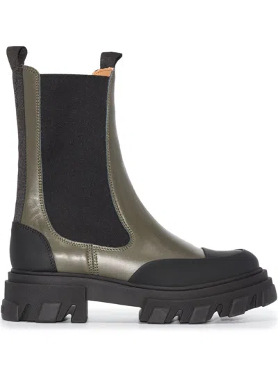Ganni Mid Chelsea Boot In Green