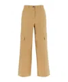 Ganni Checked Canvas Trousers For Men In Nude