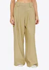 Ganni Mid-rise Pleated Wide-leg Pants