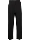 Ganni Mid-rise Tailored Trousers In Schwarz