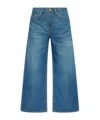 Ganni Women's Mid Blue Denim Wide Leg Jeans In Blue