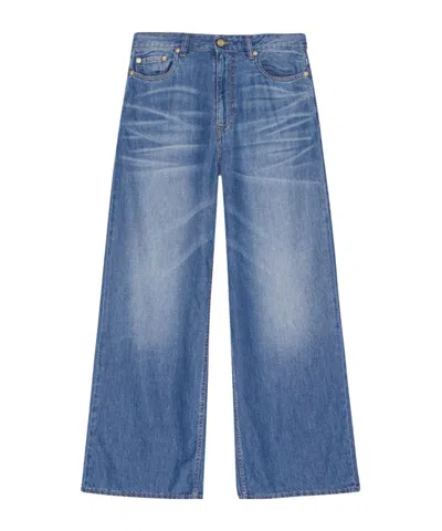 Ganni Mid-rise Wide-leg Jeans In Blue