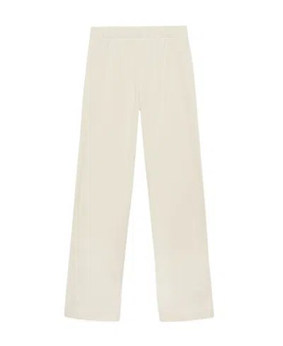 Ganni Mid Rise Wide Leg Trousers In White