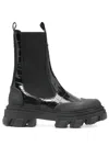 Ganni Mid Shaft Biker Boots In Black