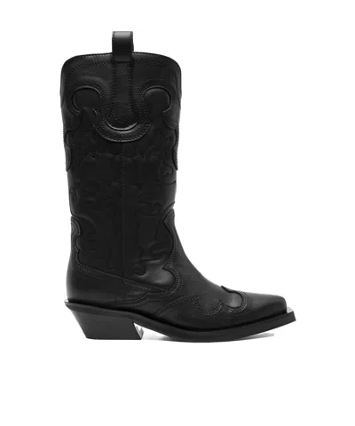 GANNI GANNI POINTED TOE WESTERN BOOT