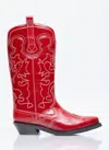 GANNI MID SHAFT EMBROIDERED WESTERN BOOTS
