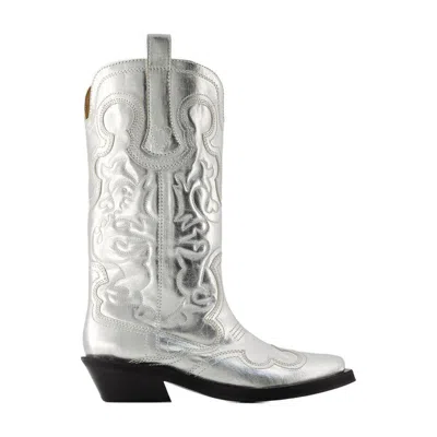GANNI GANNI MID SHAFT WESTERN BOOTS