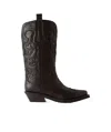 Ganni Embroidered Western Boots Women In Black