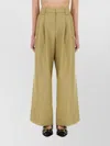 Ganni Mid-rise Pleated Wide-leg Pants