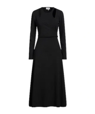 Ganni Midi Dresses In Black