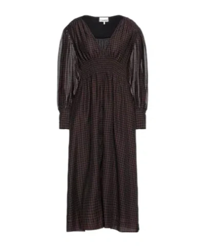 Ganni Midi Dresses In Black