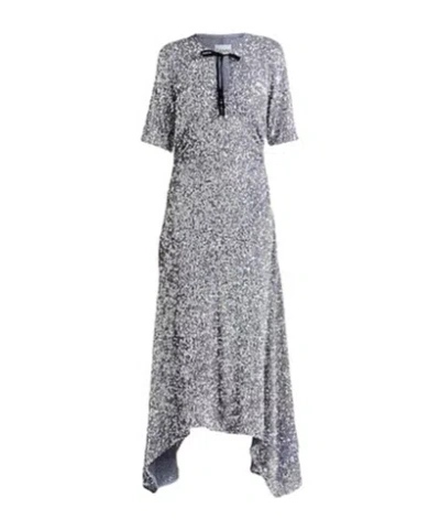 Ganni Midi Dresses In Gray