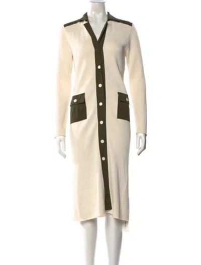 Pre-owned Ganni Midi Length Dress In Neutral