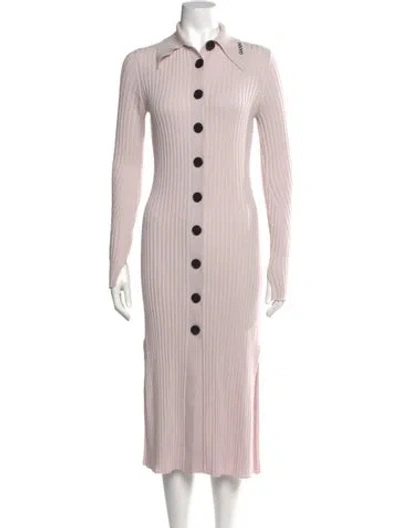 Pre-owned Ganni Midi Length Dress In Pink