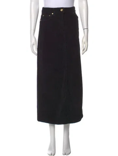 Pre-owned Ganni Midi Length Skirt In Black