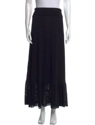 Pre-owned Ganni Midi Length Skirt In Black