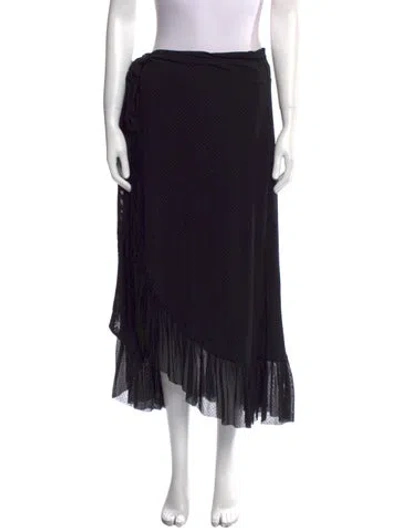 Pre-owned Ganni Midi Length Skirt In Black