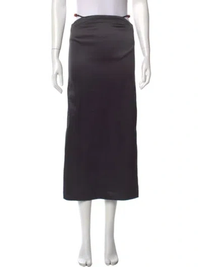 Pre-owned Ganni Midi Length Skirt In Black