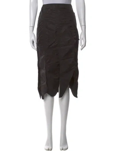 Pre-owned Ganni Midi Length Skirt In Black