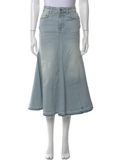 Pre-owned Ganni Midi Length Skirt In Blue