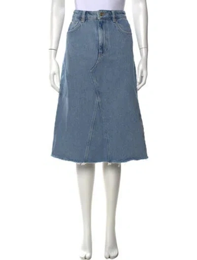 Pre-owned Ganni Midi Length Skirt In Blue