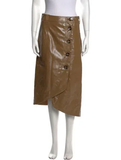 Pre-owned Ganni Midi Length Skirt In Brown