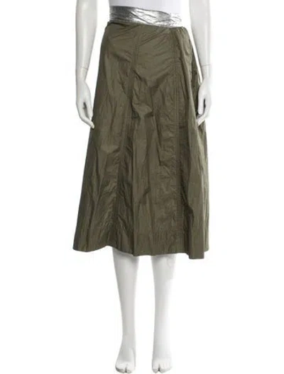 Pre-owned Ganni Midi Length Skirt In Green