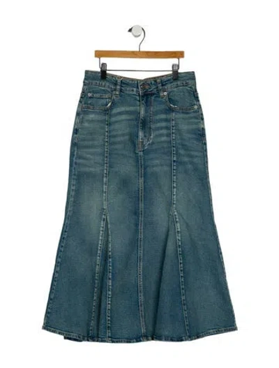 Pre-owned Ganni Midi Length Skirt W/ Tags In Blue