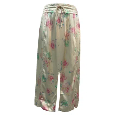 Ganni Midi Skirt In Floral Print Viscose In Multi