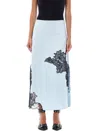 Ganni Satin Midi Skirt In Sky Blue