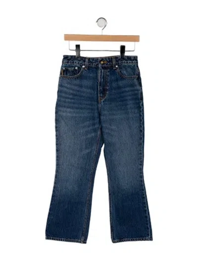 Pre-owned Ganni Mid-rise Straight Leg Jeans In Blue