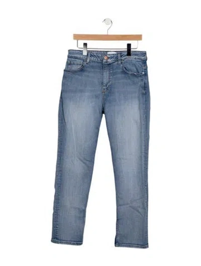 Pre-owned Ganni Mid-rise Straight Leg Jeans In Blue