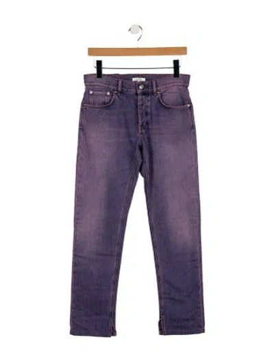 Pre-owned Ganni Mid-rise Straight Leg Jeans In Purple