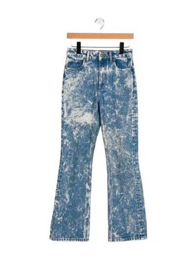 Pre-owned Ganni Mid-rise Wide Leg Jeans In Multi